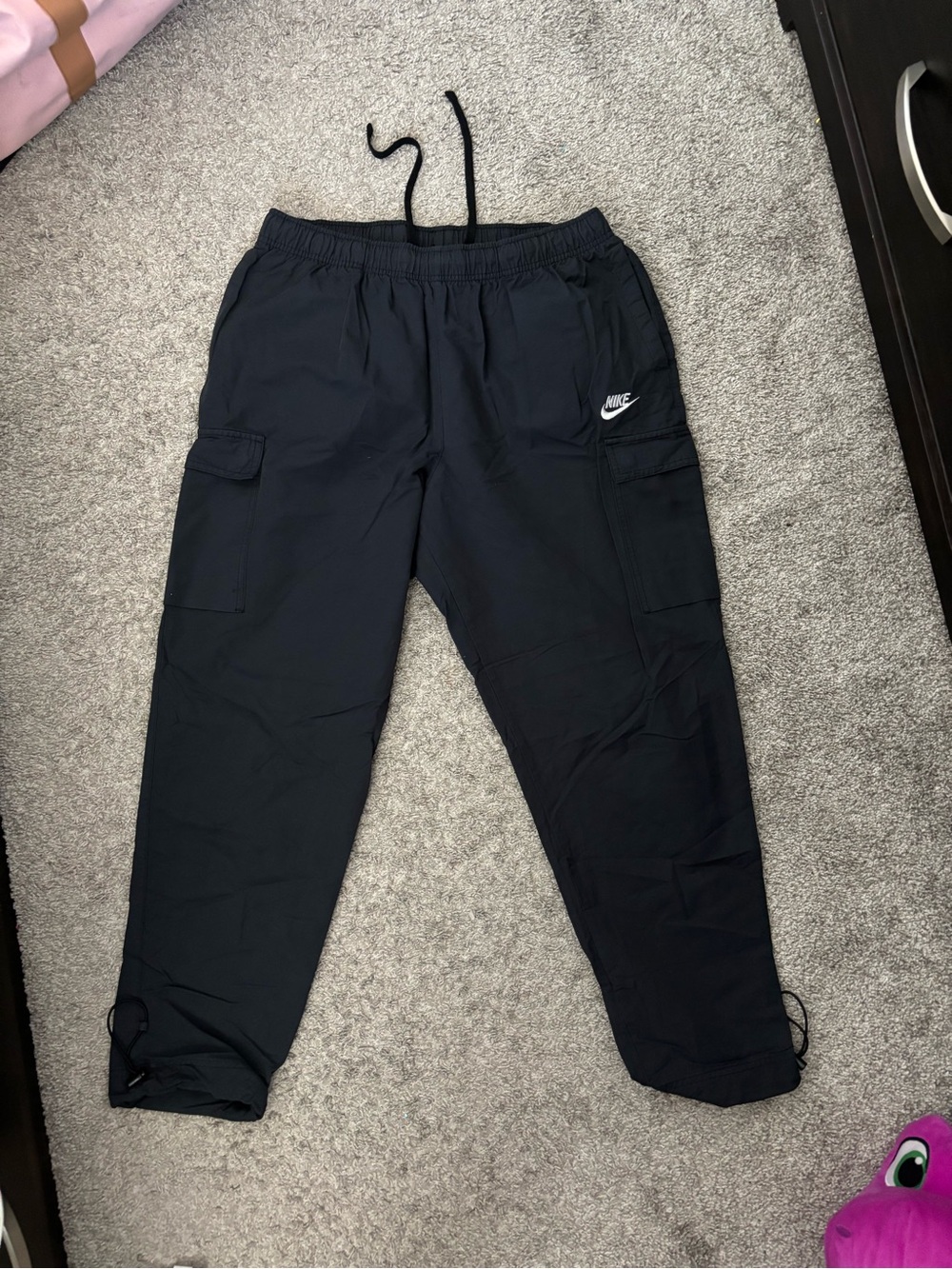 Men’s Nike Black Cargo Joggers with Drawstring